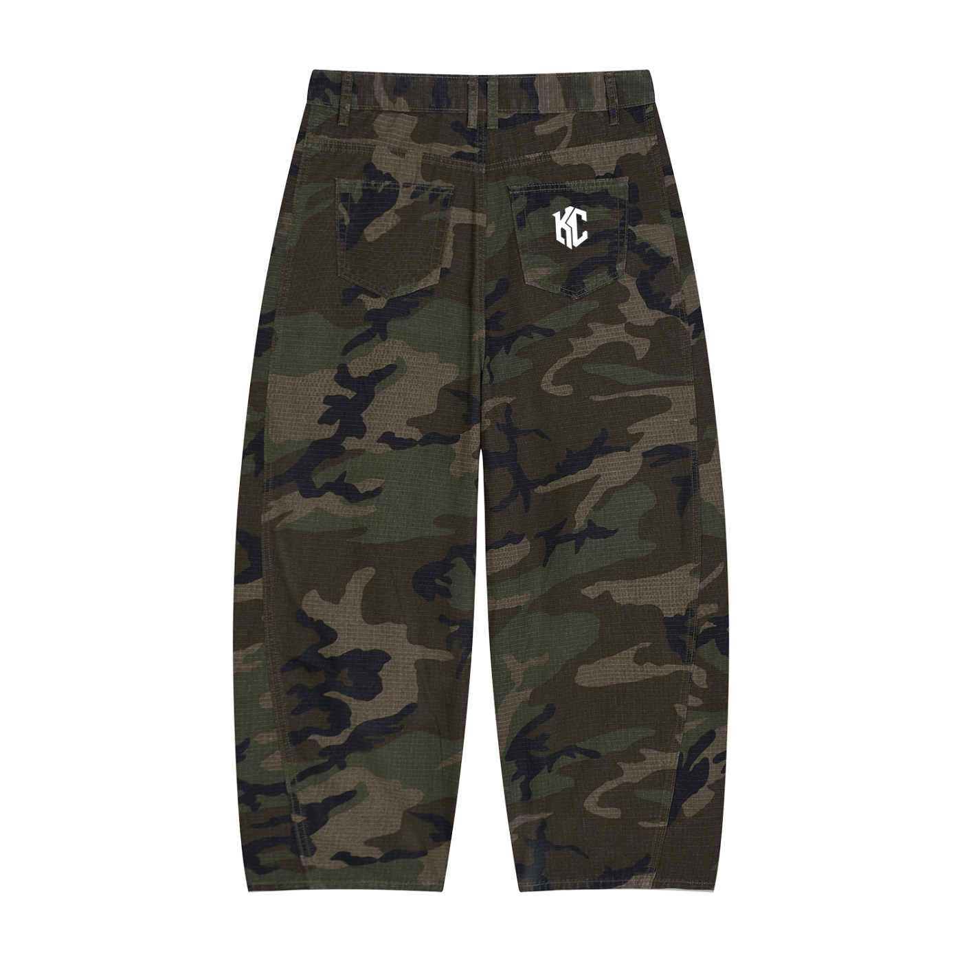 Green Camo Barrel Leg Cargo Pants — KYBER CORE