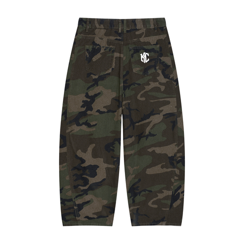Green Camo Barrel Leg Cargo Pants — KYBER CORE