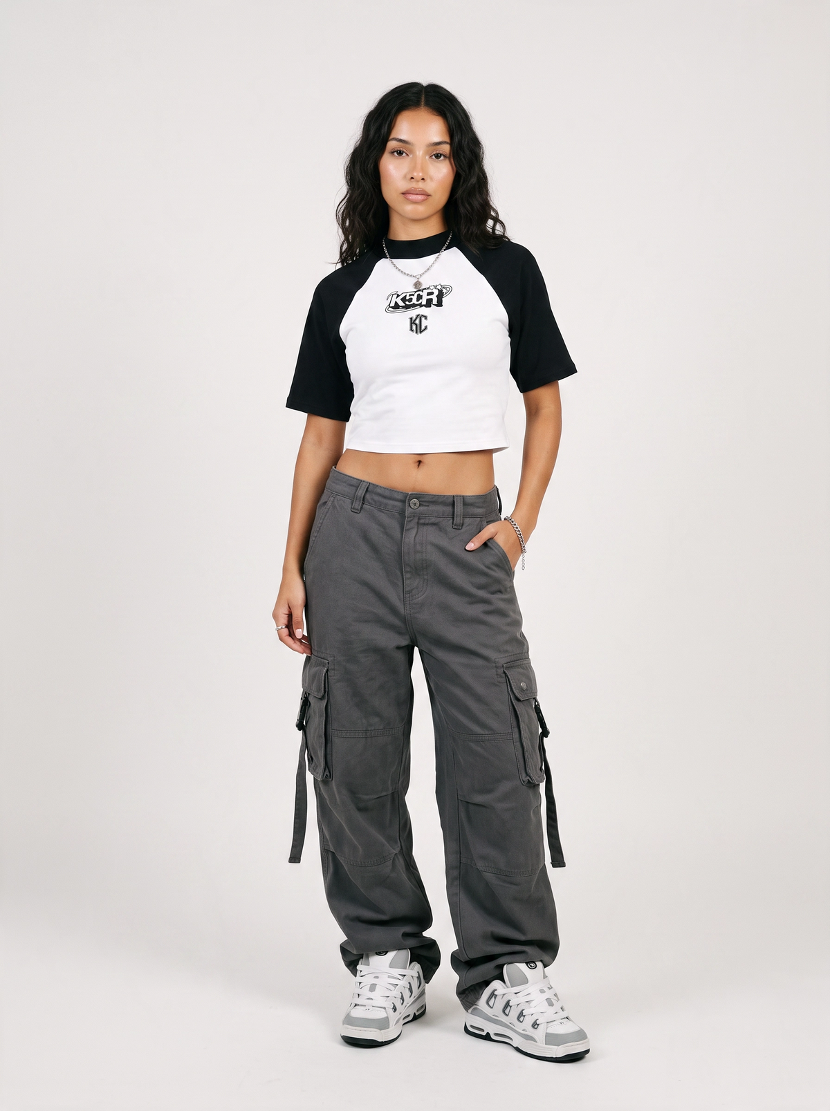 Color Block Crop Tee