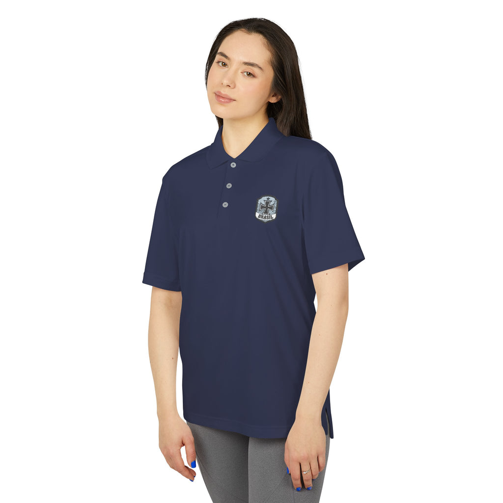 Emblem Performance Polo Shirt — Classic Crest Chest Logo