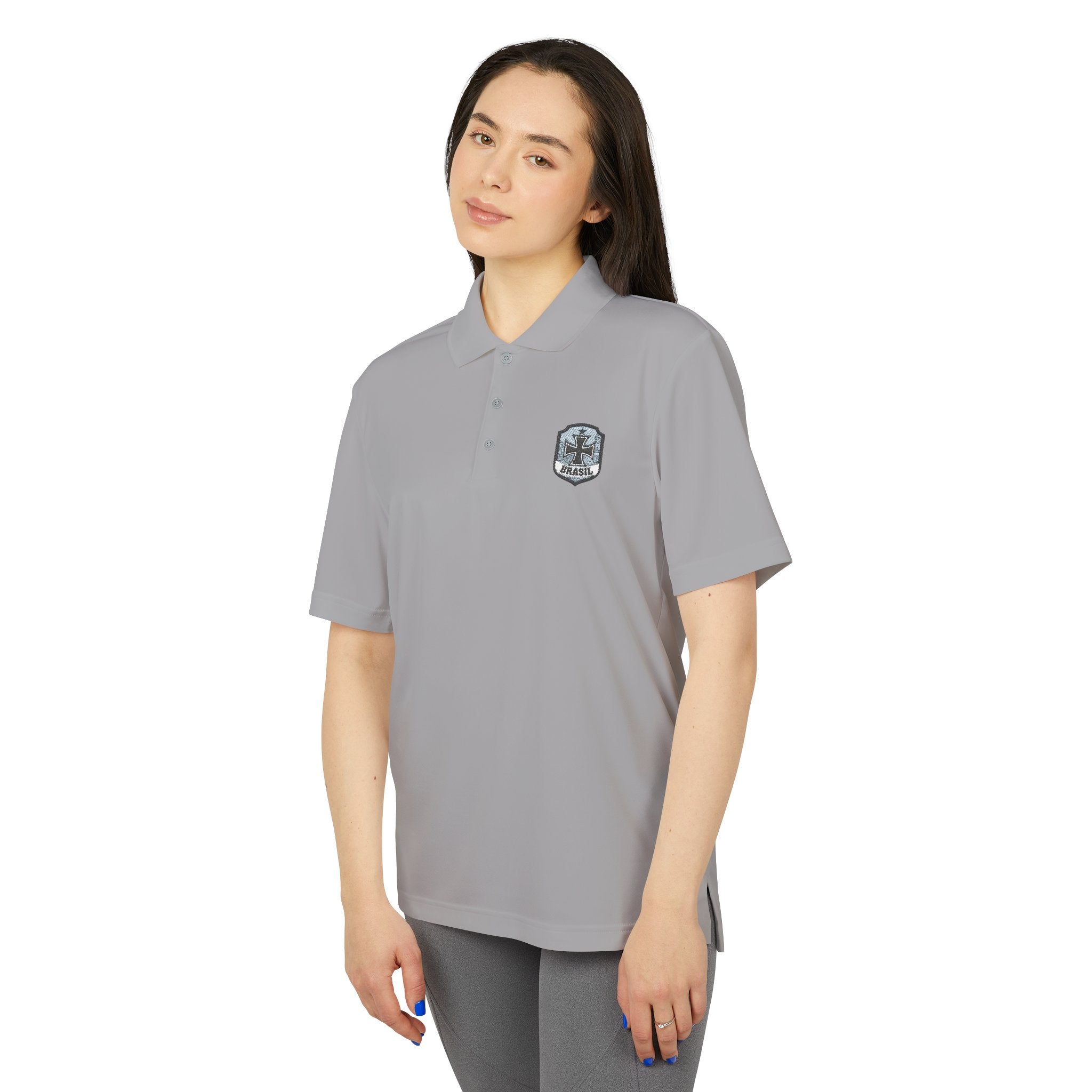 Emblem Performance Polo Shirt — Classic Crest Chest Logo