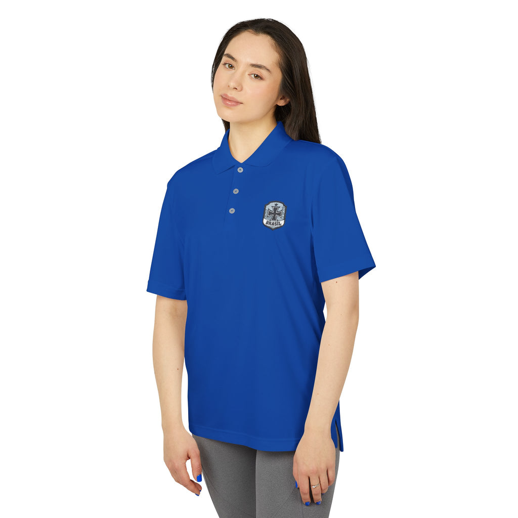 Emblem Performance Polo Shirt — Classic Crest Chest Logo