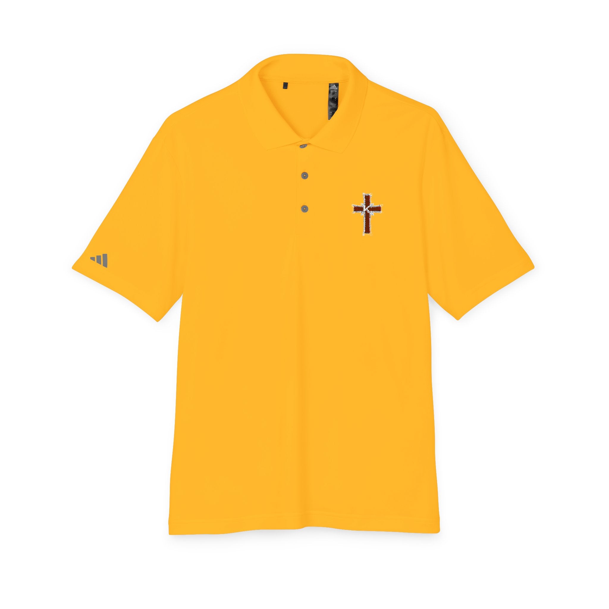 Embroidered Red Plaid Cross Polo Shirt
