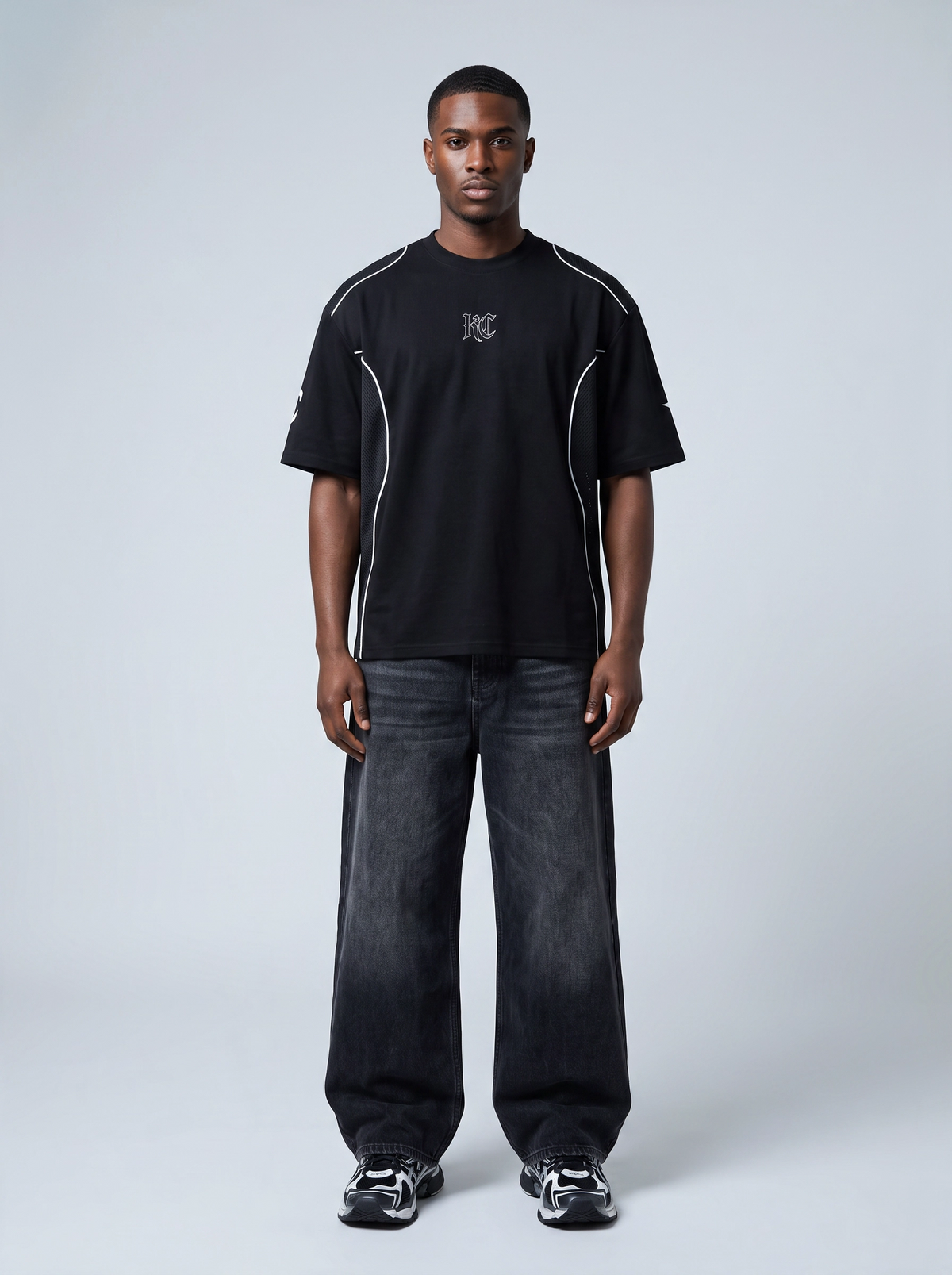 Contrast Piped Panel T-Shirt