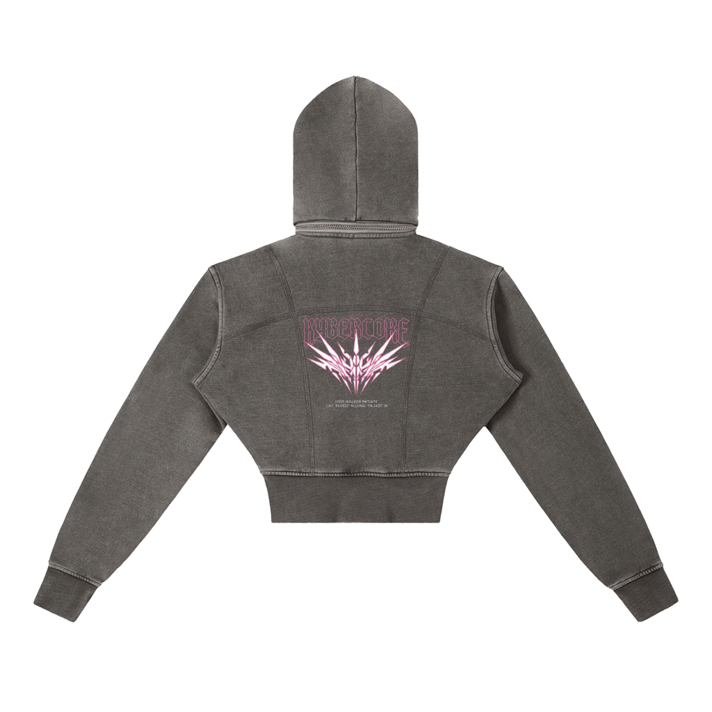 Vintage Crop Fleece Hoodie