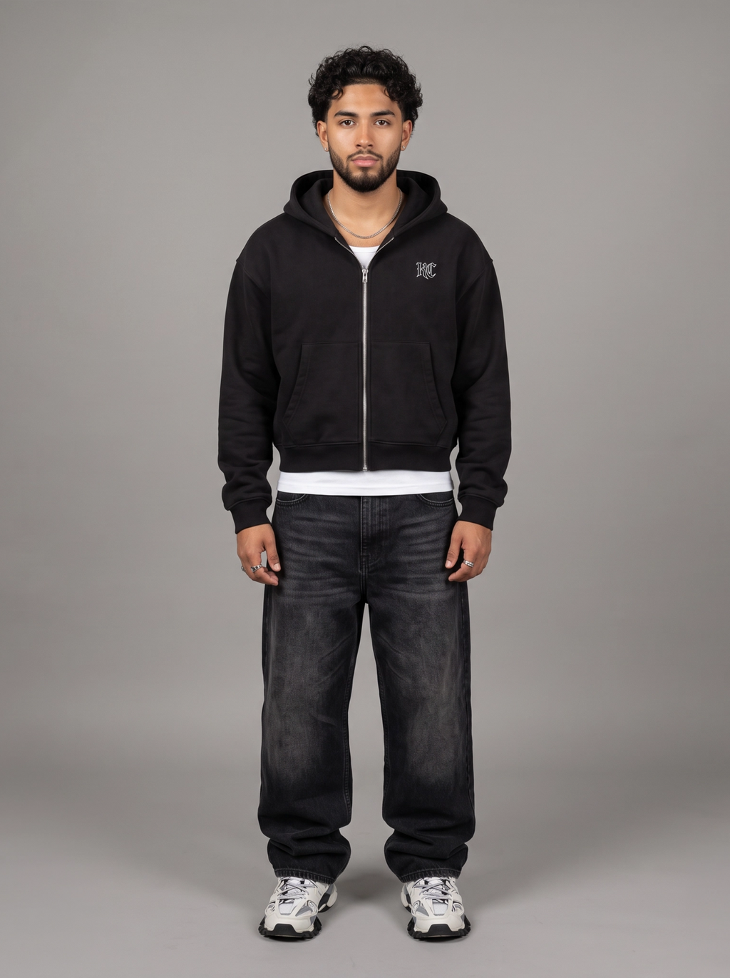 Fleece Zip-Up Boxy Hoodie