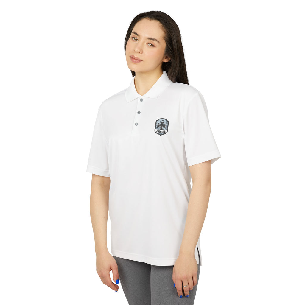 Emblem Performance Polo Shirt — Classic Crest Chest Logo
