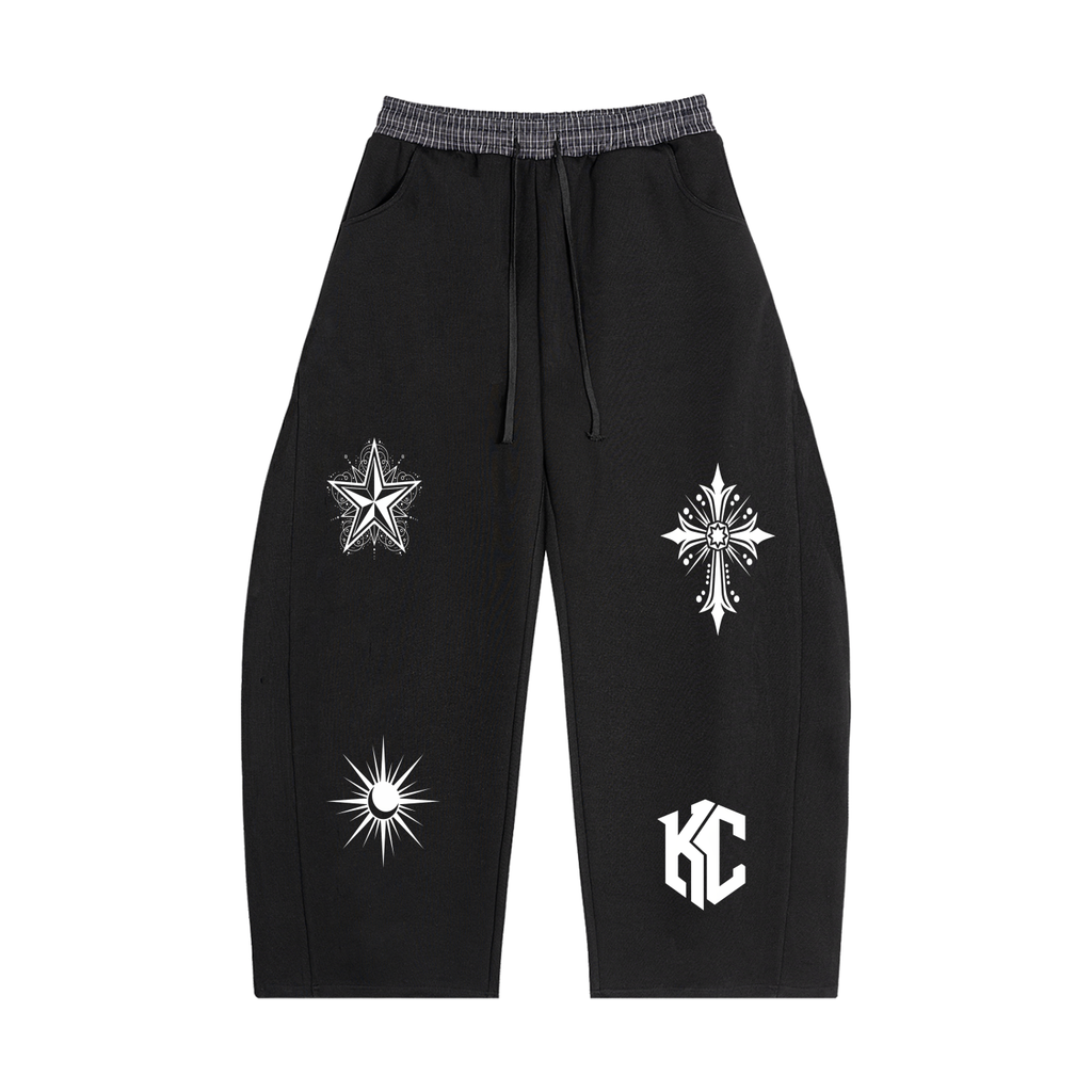 Plaid Waistband Barrel Sweatpants