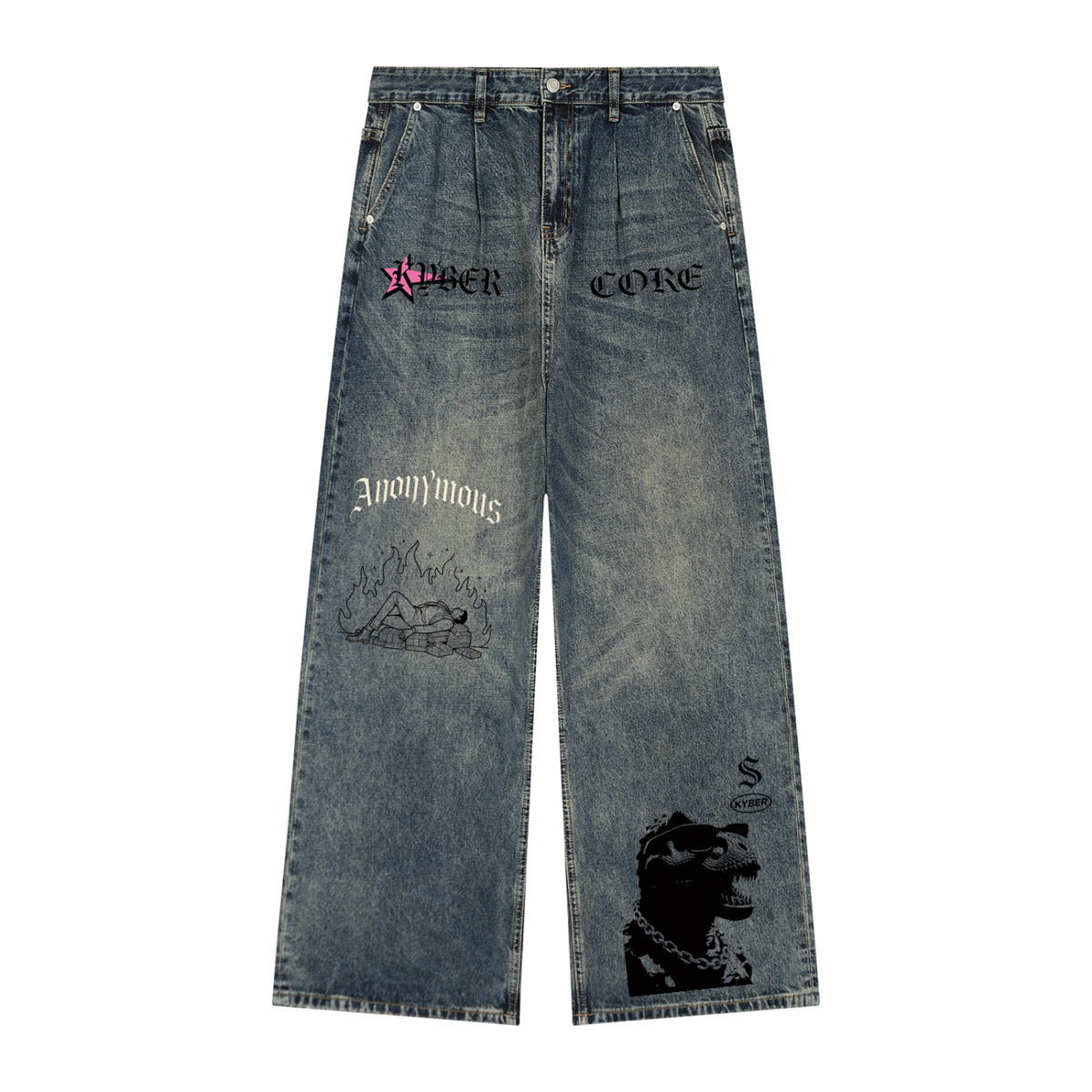 Vintage Wash Denim Jeans