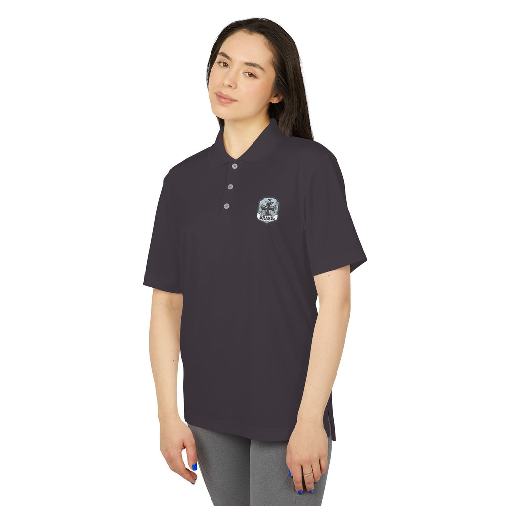Emblem Performance Polo Shirt — Classic Crest Chest Logo
