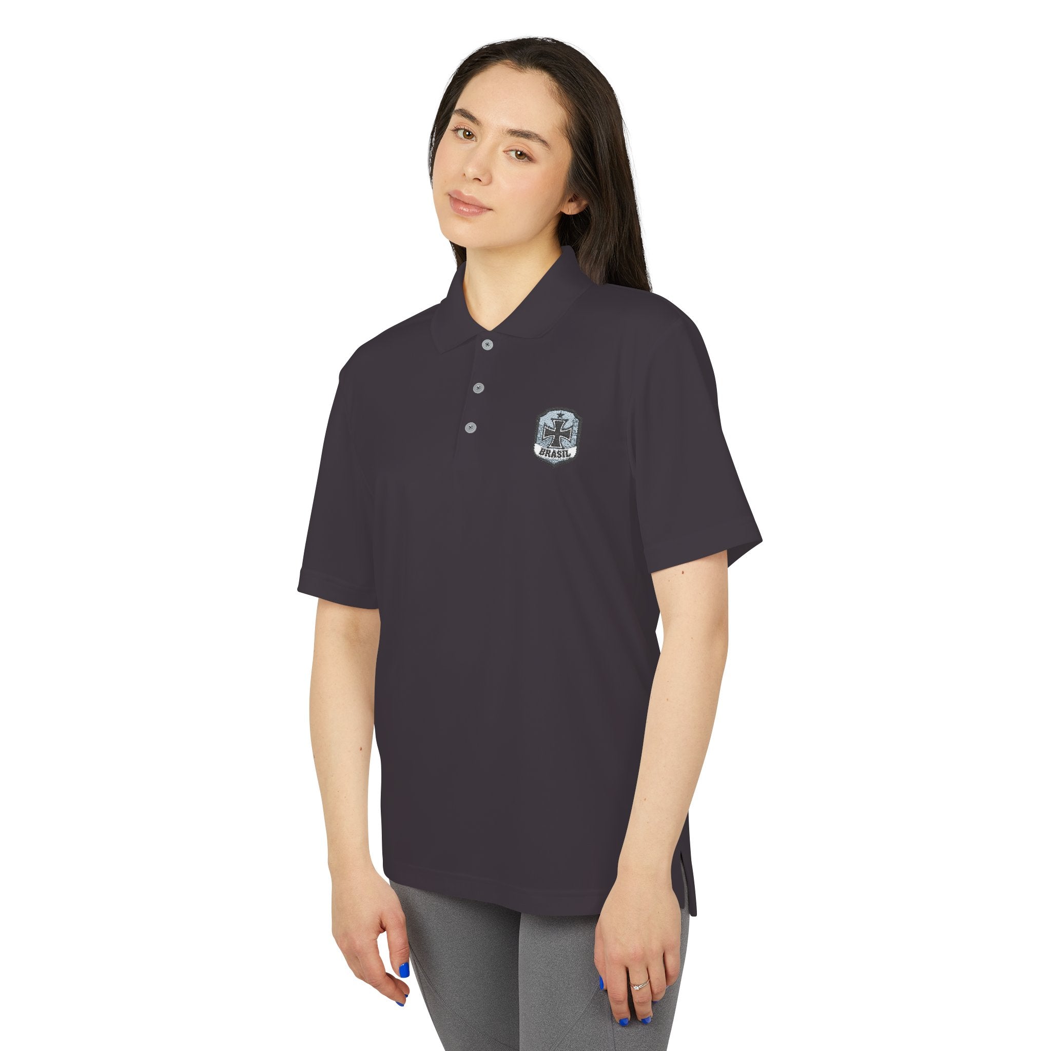 Emblem Performance Polo Shirt — Classic Crest Chest Logo