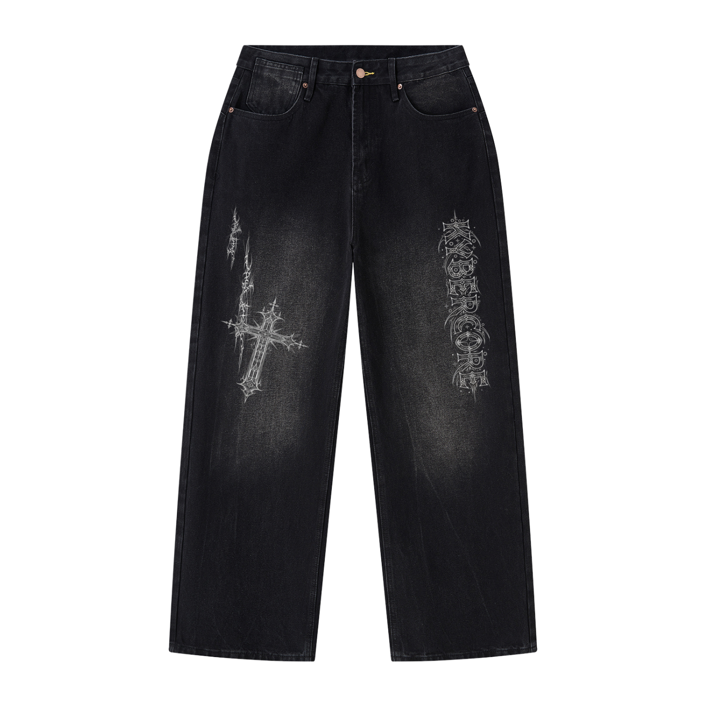 Men's Vintage Wash Wide Leg Jeans