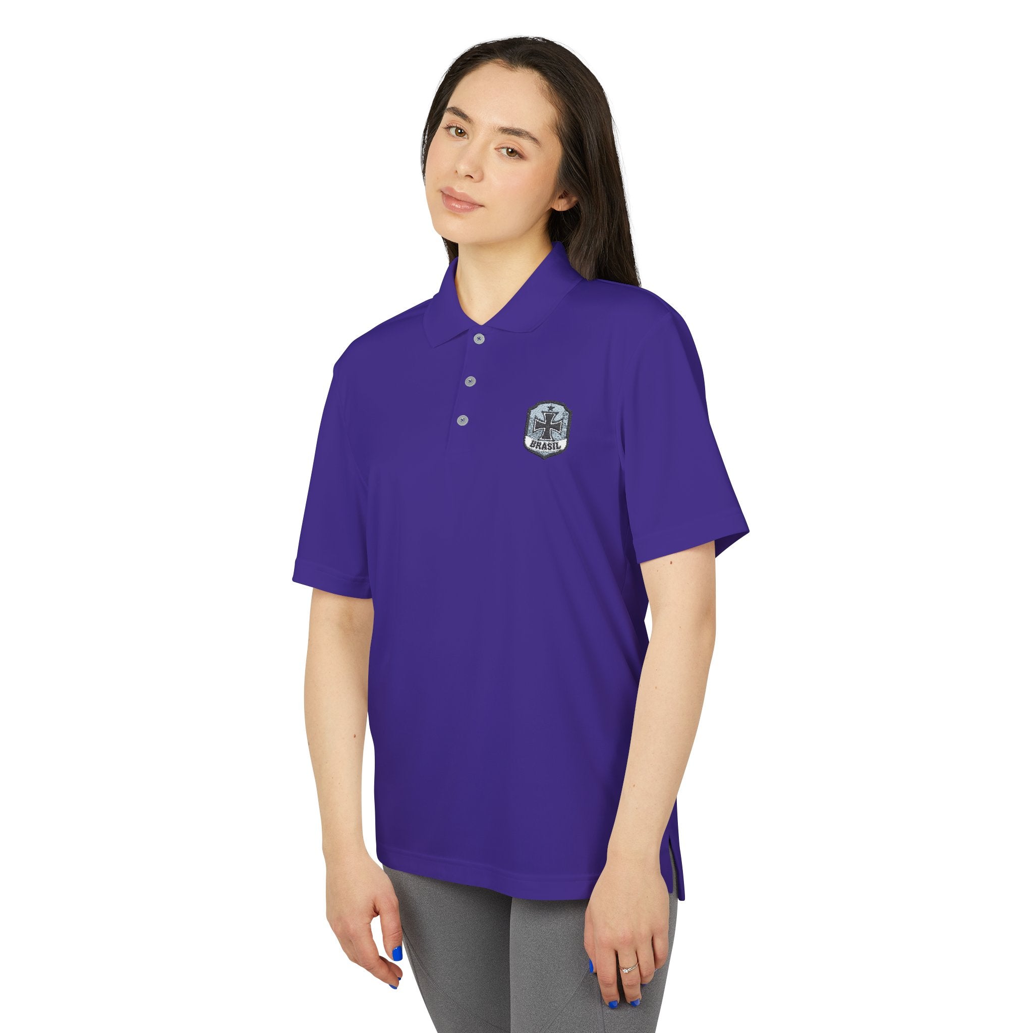Emblem Performance Polo Shirt — Classic Crest Chest Logo