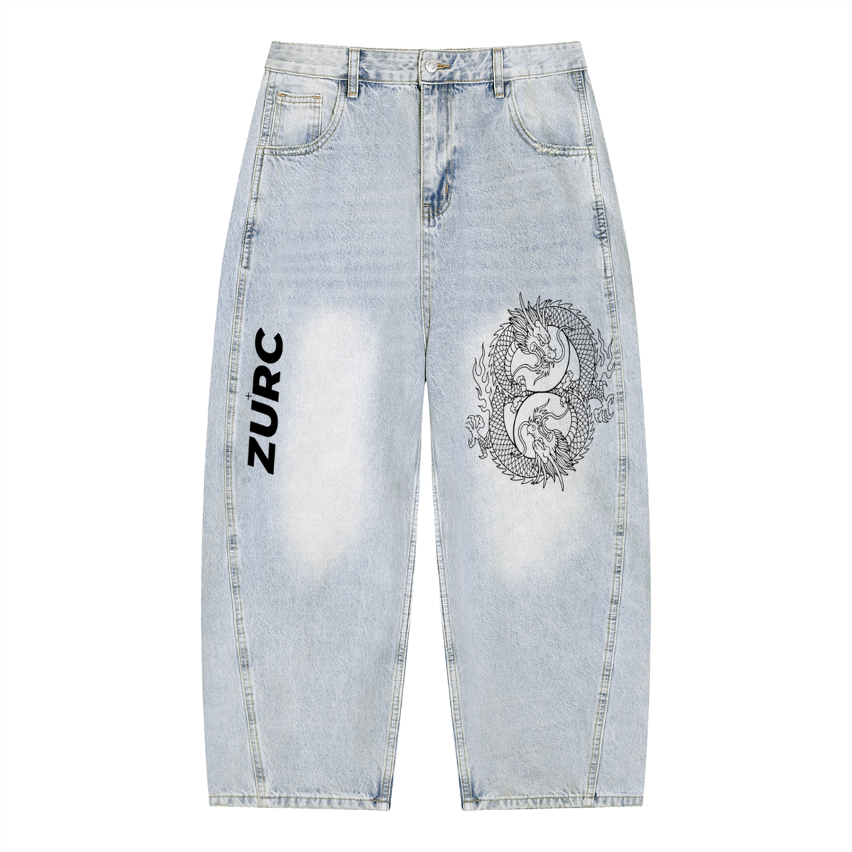 Men's Vintage Wash Barrel Leg Jeans