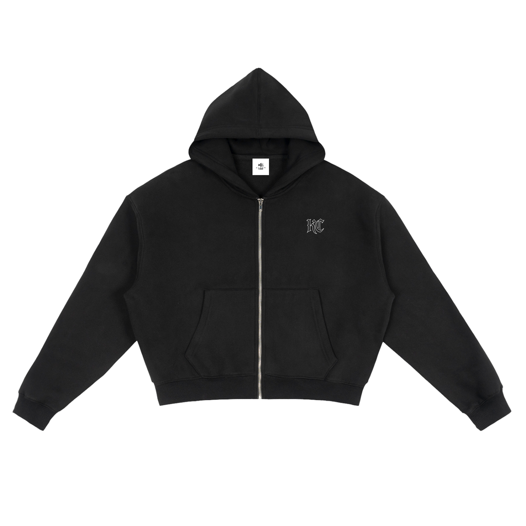 Fleece Zip-Up Boxy Hoodie