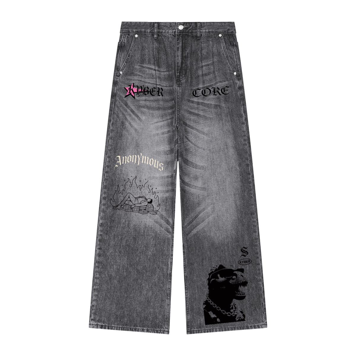 Vintage Wash Denim Jeans