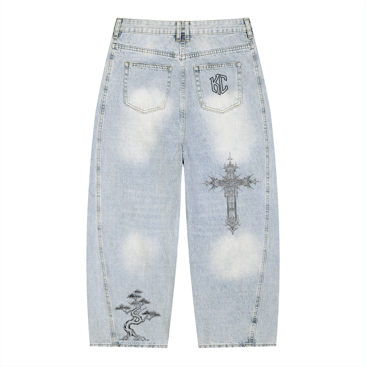 Men's Vintage Wash Barrel Leg Jeans