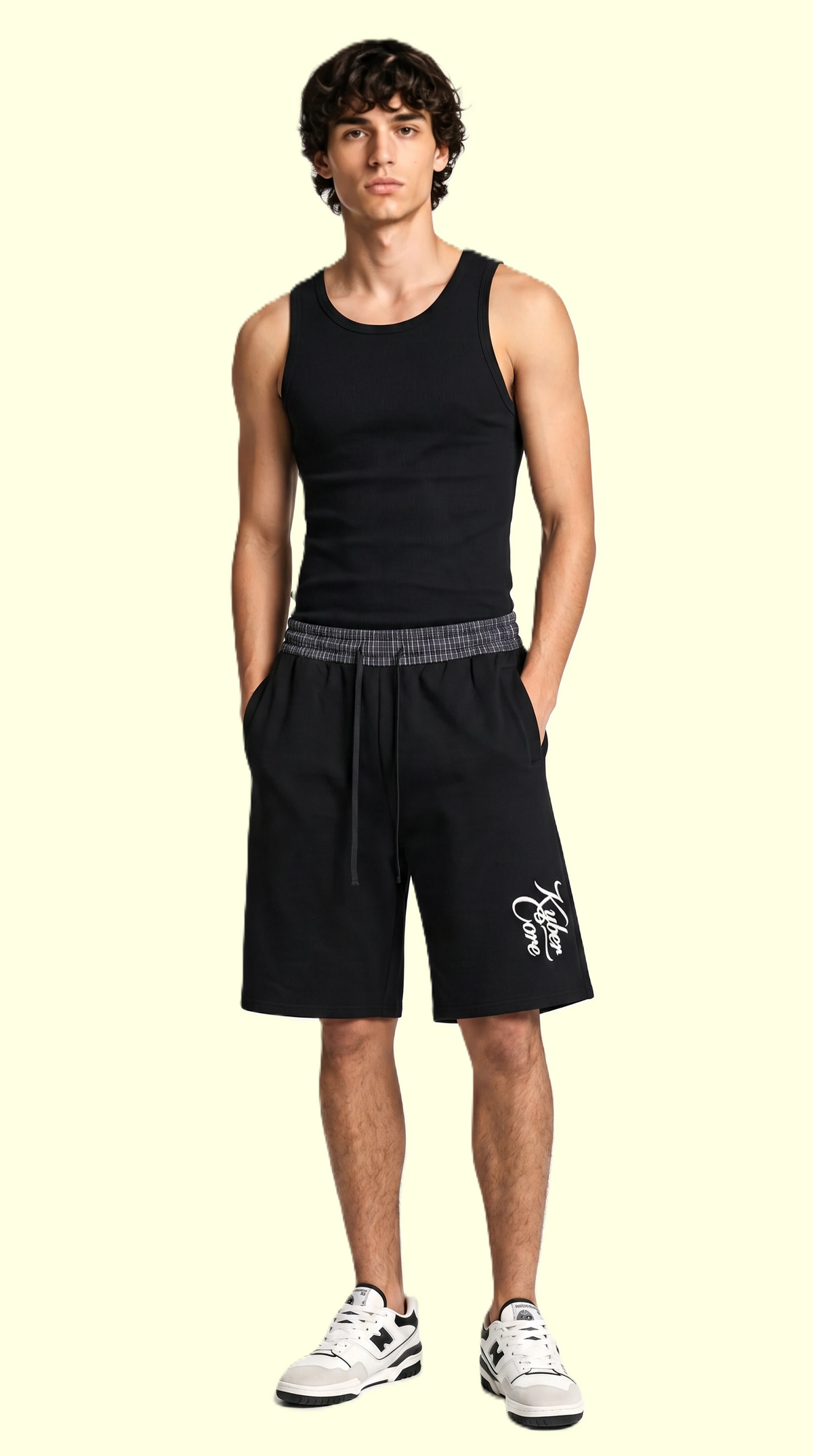 Plaid Waistband Shorts