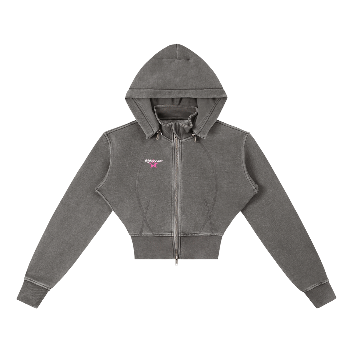 Vintage Crop Fleece Hoodie