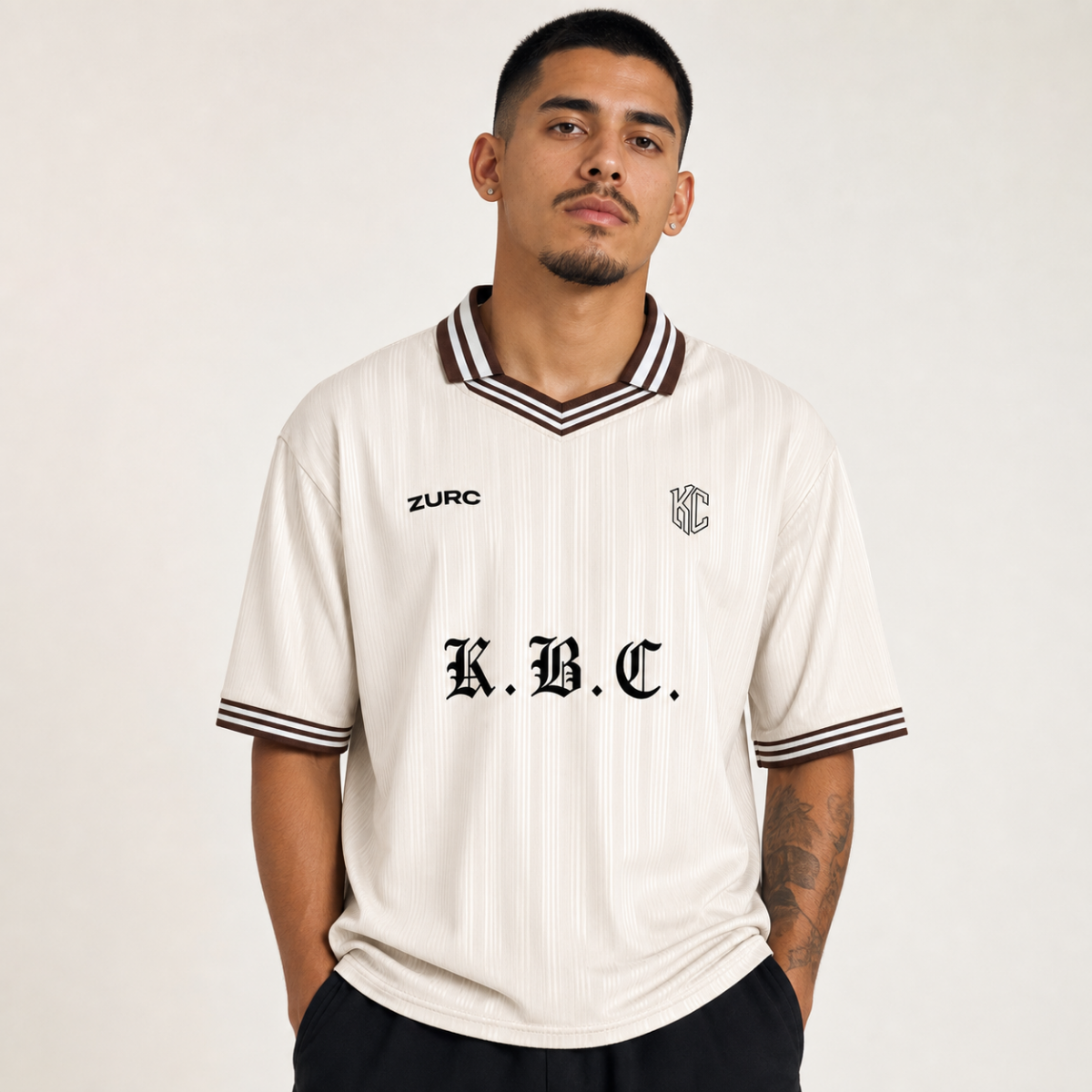 Contrast Stripes Polo Collar T-Shirt